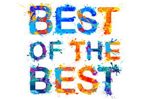 best of the best in colorful text on white background