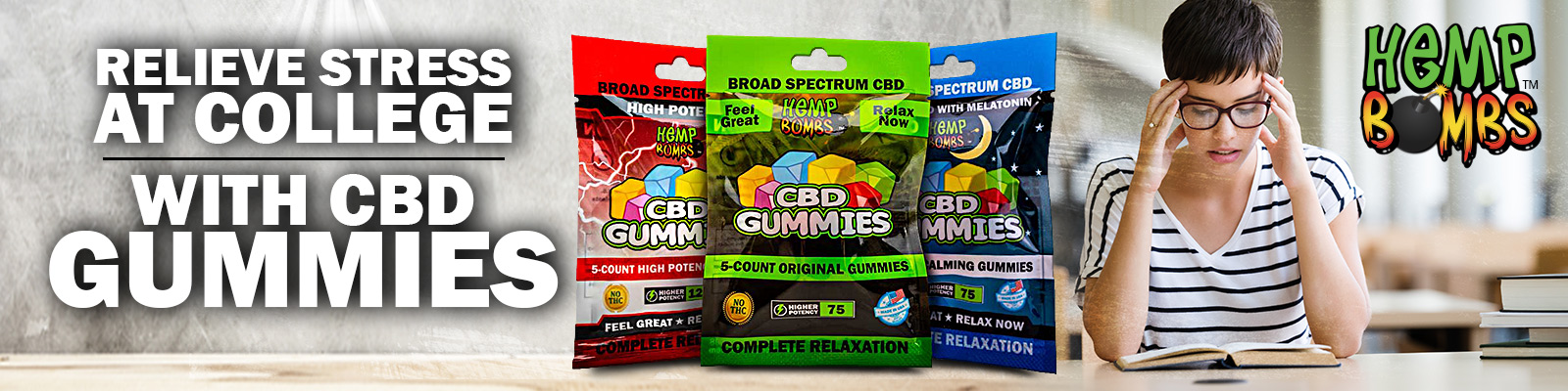 CBD-infused stress gummies for college students